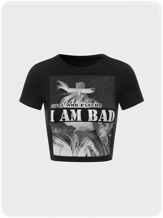 Kollyy Street Black Letter Top T-Shirt 1 Kollyy Street Black Letter Top T-Shirt