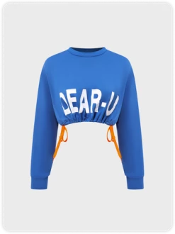 Kollyy Blue Top Hoodie & Sweatshirt