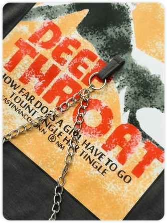 Kollyy 【Pre Order】Street Gray Graphic Metal Chain Top T-Shirt 3 Kollyy 【Pre Order】Street Gray Graphic Metal Chain Top T-Shirt - Image 3