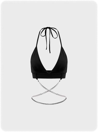 Kollyy Street Black Metal Lace Up Top Tank Top & Cami 2 Kollyy Street Black Metal Lace Up Top Tank Top & Cami - Image 2