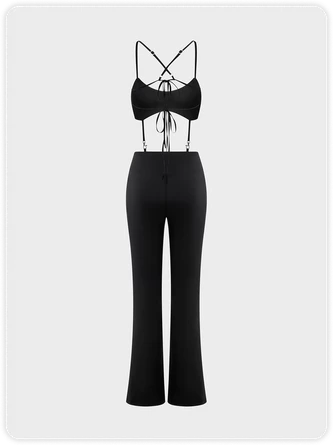 Kollyy Street Black Cut Out Spaghetti Strap Backless Top Jumpsuit 8 Kollyy Street Black Cut Out Spaghetti Strap Backless Top Jumpsuit - Image 8