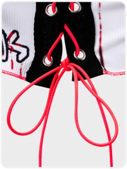 Kollyy Edgy White Graffiti Lace Up Halloween Top Women Top -Tops Sales fc82480581d6d6eacc61ebb8604b4ea5