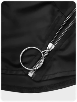 Kollyy Street Black Zip Up Asymmetrical Design Pockets Top Outwear 6 Kollyy Street Black Zip Up Asymmetrical Design Pockets Top Outwear -Tops Sales fcc3c8762521a7ed49542c5583825451