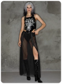 Kollyy Punk Black Graphic Leather Halloween Top Tank Top & Cami -Tops Sales fd0eaddd4db3a4553c94b58c9b28c3e8