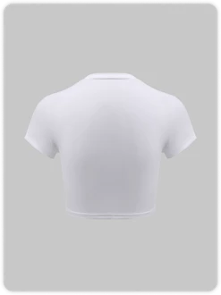 Kollyy Edgy White Body Print Slim Top T-Shirt -Tops Sales fd8984901a13b24526da9abe0f10e4dc