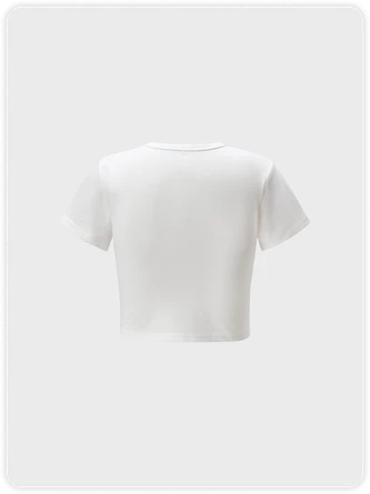 Kollyy Y2K White Butterfly Crew Neck Top T-Shirt 4 Kollyy Y2K White Butterfly Crew Neck Top T-Shirt - Image 4