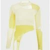 Kollyy Casual Yellow Top T-Shirt