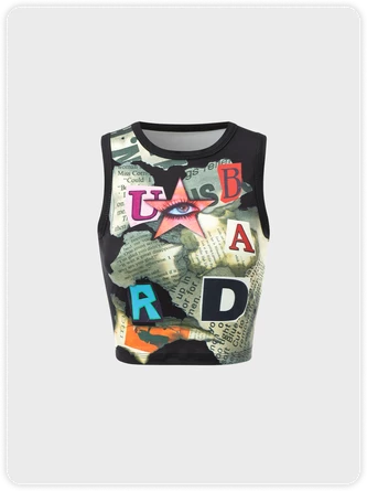 Kollyy Street Black Abstract Slim Top Tank Top & Cami 1 Kollyy Street Black Abstract Slim Top Tank Top & Cami