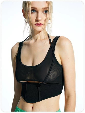 Kollyy Street Black Cut Out Mesh Top Tank Top & Cami 1 Kollyy Street Black Cut Out Mesh Top Tank Top & Cami