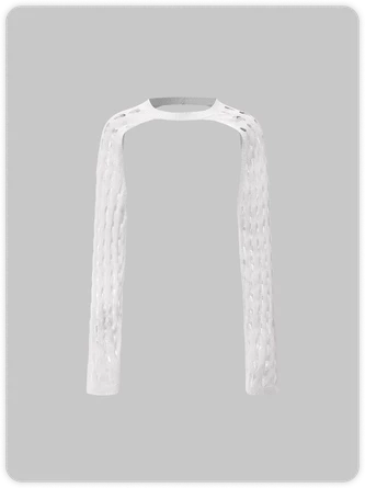 Kollyy White Knit Cropped Top Sweater 2 Kollyy White Knit Cropped Top Sweater - Image 2